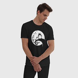Пижама хлопковая мужская Тоторо на Луне, цвет: черный — фото 2