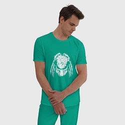 Пижама хлопковая мужская Злобный хищник, цвет: зеленый — фото 2