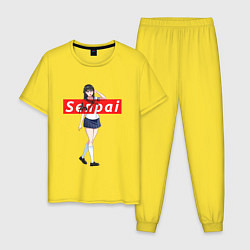 Пижама хлопковая мужская Senpai Kawai, цвет: желтый