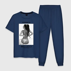 Пижама хлопковая мужская Monica Bellucci: Donna Famosa, цвет: тёмно-синий