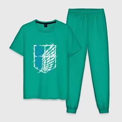 Пижама хлопковая мужская Разведкорпус, цвет: зеленый