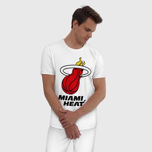 Мужская пижама Miami Heat-logo / Белый – фото 3