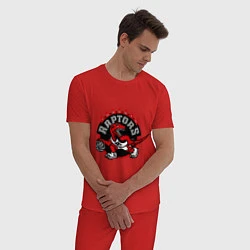 Пижама хлопковая мужская Toronto, цвет: красный — фото 2