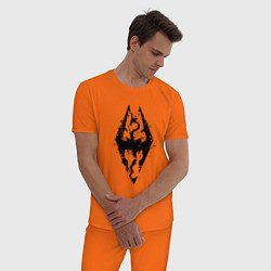 Пижама хлопковая мужская TES Dragon, цвет: оранжевый — фото 2