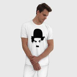 Пижама хлопковая мужская Чарли Чаплин, цвет: белый — фото 2