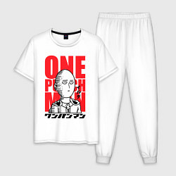 Пижама хлопковая мужская Ok Hero, цвет: белый