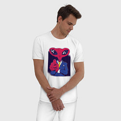 Пижама хлопковая мужская Пришелец Босс, цвет: белый — фото 2