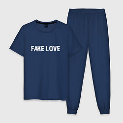 Пижама хлопковая мужская FAKE LOVE, цвет: тёмно-синий