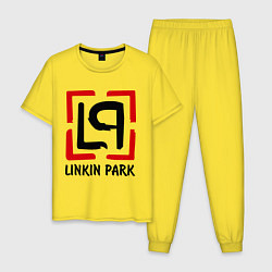 Пижама хлопковая мужская Linkin park, цвет: желтый