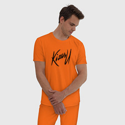Пижама хлопковая мужская KIZARU, цвет: оранжевый — фото 2
