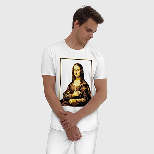 Мужская пижама Fuck from Mona Lisa / Белый – фото 3