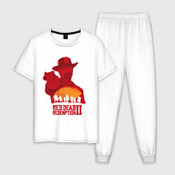 Пижама хлопковая мужская Red Dead Redemption 2, цвет: белый