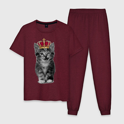 Мужская пижама Meow kitten / Меланж-бордовый – фото 1