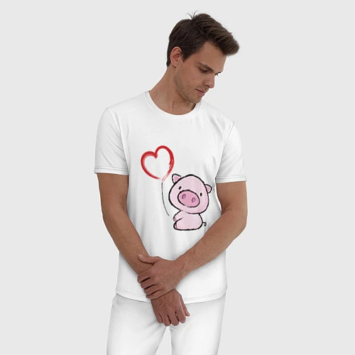 Мужская пижама Pig Love / Белый – фото 3