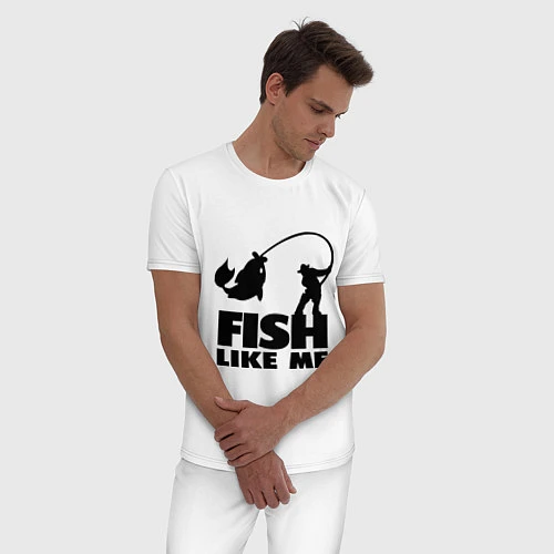 Мужская пижама Fish like me / Белый – фото 3