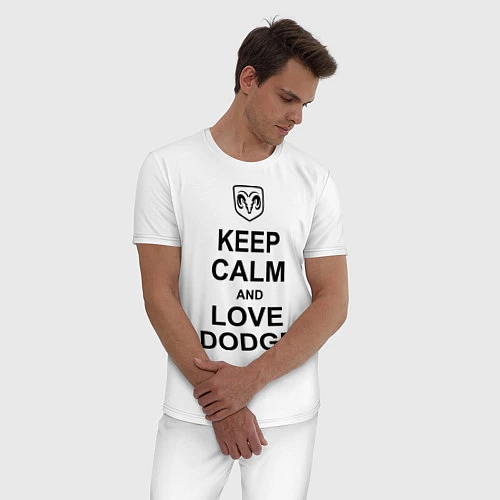 Мужская пижама Keep Calm & Love Dodge / Белый – фото 3
