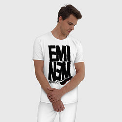 Пижама хлопковая мужская Eminem recovery, цвет: белый — фото 2