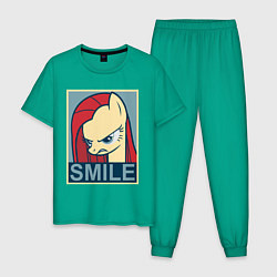 Пижама хлопковая мужская MLP: Smile, цвет: зеленый