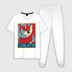 Пижама хлопковая мужская MLP: Create, цвет: белый