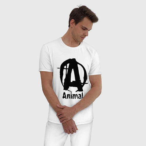 Мужская пижама Animal Logo / Белый – фото 3