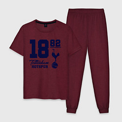 Пижама хлопковая мужская FC Tottenham 1882, цвет: меланж-бордовый