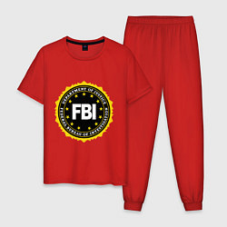 Пижама хлопковая мужская FBI Departament, цвет: красный