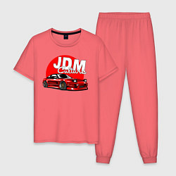 Пижама хлопковая мужская JDM Culture, цвет: коралловый