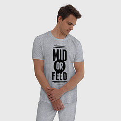 Пижама хлопковая мужская Mid or feed, цвет: меланж — фото 2