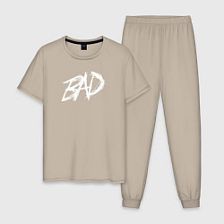 Пижама хлопковая мужская XXXTentacion: BAD, цвет: миндальный