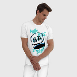 Пижама хлопковая мужская Mello Made it Right, цвет: белый — фото 2