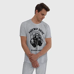 Пижама хлопковая мужская Parkway Drive: Deadweight, цвет: меланж — фото 2