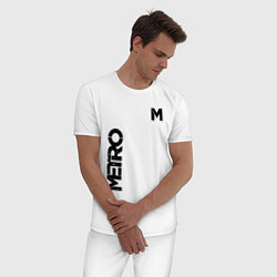Пижама хлопковая мужская METRO M, цвет: белый — фото 2
