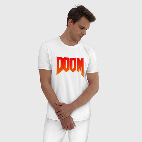 Мужская пижама DOOM: Acid Red / Белый – фото 3