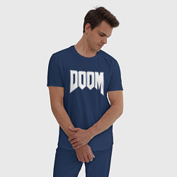 Пижама хлопковая мужская DOOM, цвет: тёмно-синий — фото 2