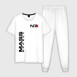 Пижама хлопковая мужская MASS EFFECT N7, цвет: белый