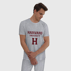 Пижама хлопковая мужская Harvard University, цвет: меланж — фото 2