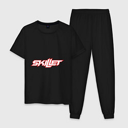 Пижама хлопковая мужская Skillet, цвет: черный
