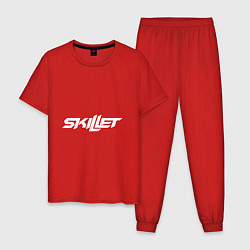 Пижама хлопковая мужская Skillet, цвет: красный