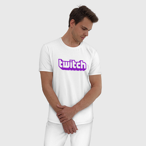 Мужская пижама Twitch Logo / Белый – фото 3
