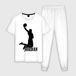 Пижама хлопковая мужская Jordan Basketball, цвет: белый