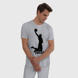 Пижама хлопковая мужская Jordan Basketball, цвет: меланж — фото 2