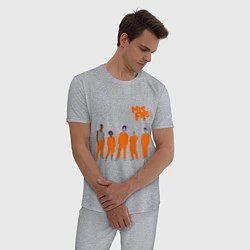 Пижама хлопковая мужская Misfits Orange, цвет: меланж — фото 2