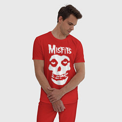Пижама хлопковая мужская Misfits, цвет: красный — фото 2