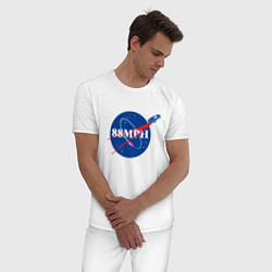 Пижама хлопковая мужская NASA Delorean 88 mph, цвет: белый — фото 2