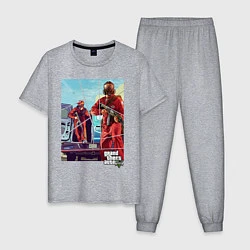 Пижама хлопковая мужская GTA V: Criminal Action, цвет: меланж
