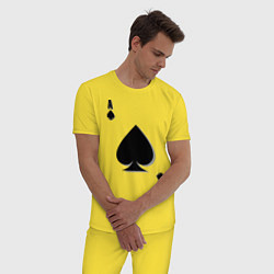 Пижама хлопковая мужская Пиковый туз, цвет: желтый — фото 2