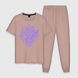 Пижама хлопковая мужская Deep Purple: Highway Star, цвет: пыльно-розовый
