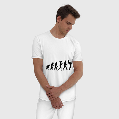 Мужская пижама Эволюция рока / Белый – фото 3