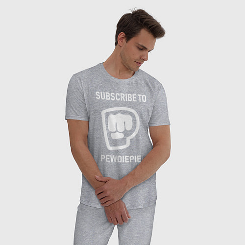 Мужская пижама Subscribe to PewDiePie / Меланж – фото 3
