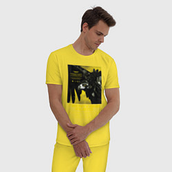Пижама хлопковая мужская TOP: TRENCH, цвет: желтый — фото 2